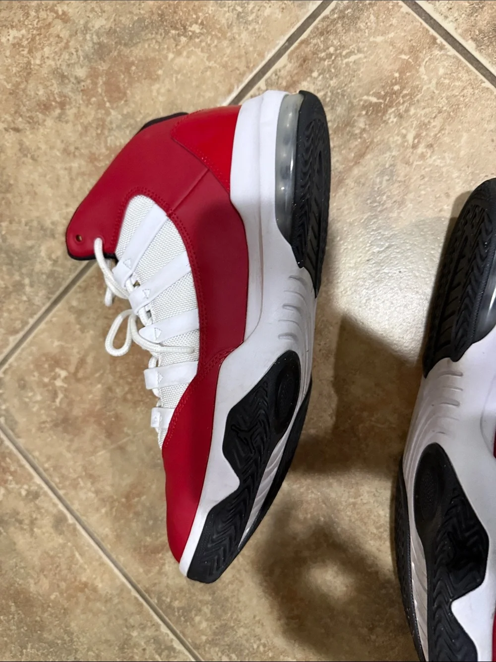 Jordan Men’s Basketball Sneakers in Red, White & Black